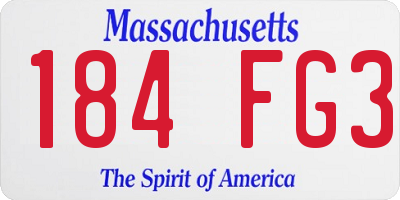 MA license plate 184FG3
