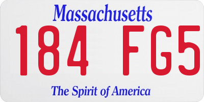 MA license plate 184FG5