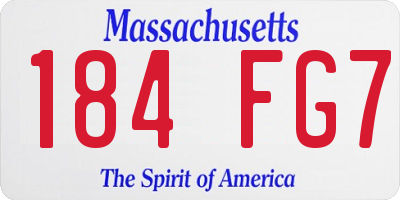 MA license plate 184FG7
