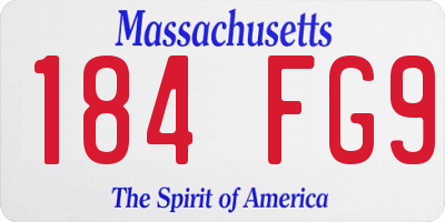 MA license plate 184FG9