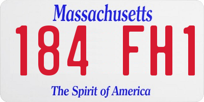 MA license plate 184FH1