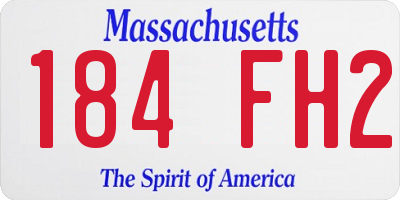 MA license plate 184FH2