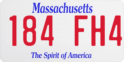 MA license plate 184FH4