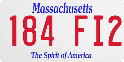 MA license plate 184FI2
