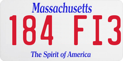 MA license plate 184FI3