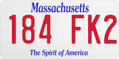 MA license plate 184FK2