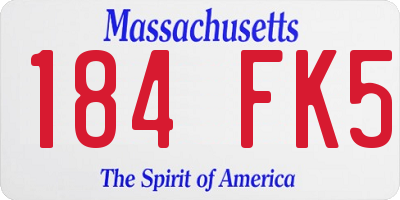 MA license plate 184FK5