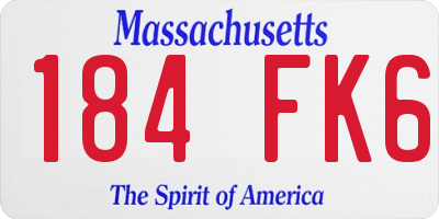 MA license plate 184FK6