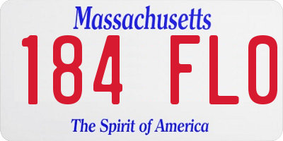 MA license plate 184FL0