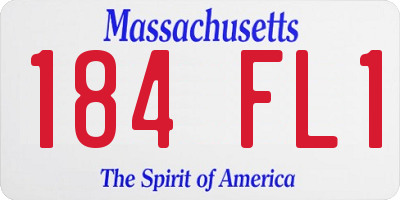 MA license plate 184FL1