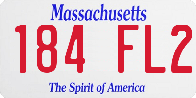 MA license plate 184FL2