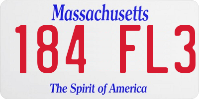 MA license plate 184FL3