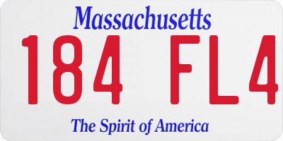 MA license plate 184FL4