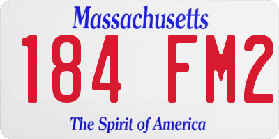 MA license plate 184FM2