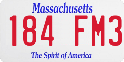 MA license plate 184FM3