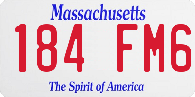 MA license plate 184FM6