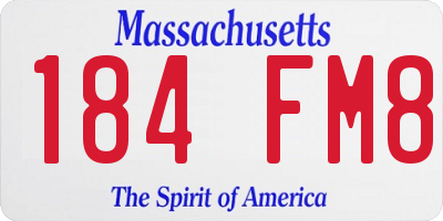 MA license plate 184FM8