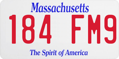 MA license plate 184FM9