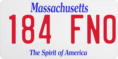 MA license plate 184FN0
