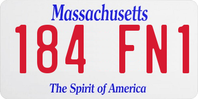 MA license plate 184FN1