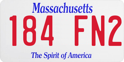 MA license plate 184FN2