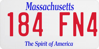 MA license plate 184FN4