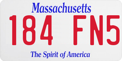 MA license plate 184FN5