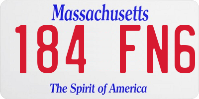 MA license plate 184FN6