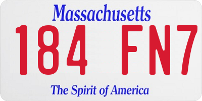 MA license plate 184FN7