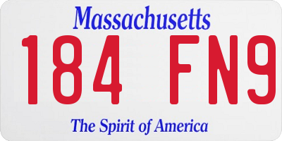MA license plate 184FN9