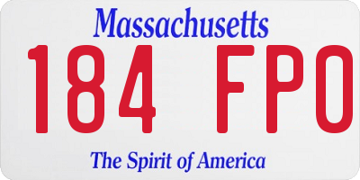 MA license plate 184FP0