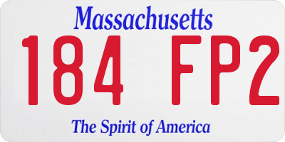 MA license plate 184FP2