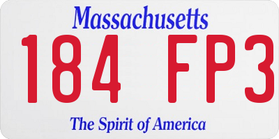 MA license plate 184FP3