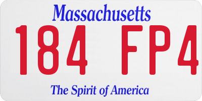 MA license plate 184FP4