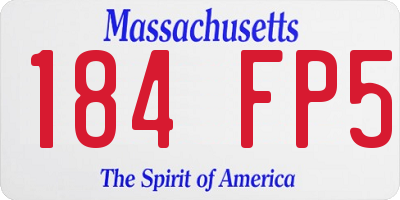 MA license plate 184FP5
