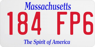 MA license plate 184FP6