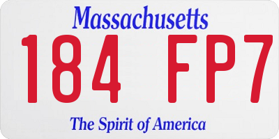 MA license plate 184FP7