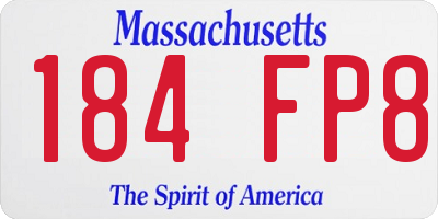 MA license plate 184FP8