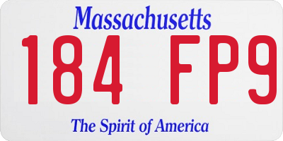MA license plate 184FP9