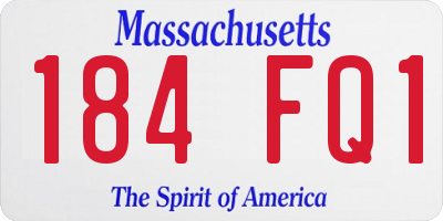 MA license plate 184FQ1