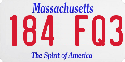 MA license plate 184FQ3