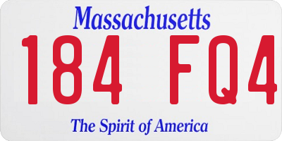 MA license plate 184FQ4