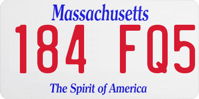 MA license plate 184FQ5