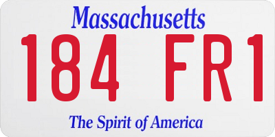MA license plate 184FR1