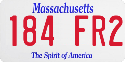 MA license plate 184FR2
