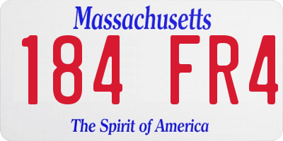 MA license plate 184FR4
