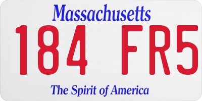 MA license plate 184FR5