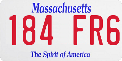 MA license plate 184FR6
