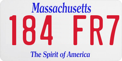 MA license plate 184FR7