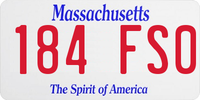 MA license plate 184FS0